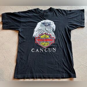 Vintage Harley-Davidson Motorcycles Cancun Mexico Bald Eagle T-Shirt